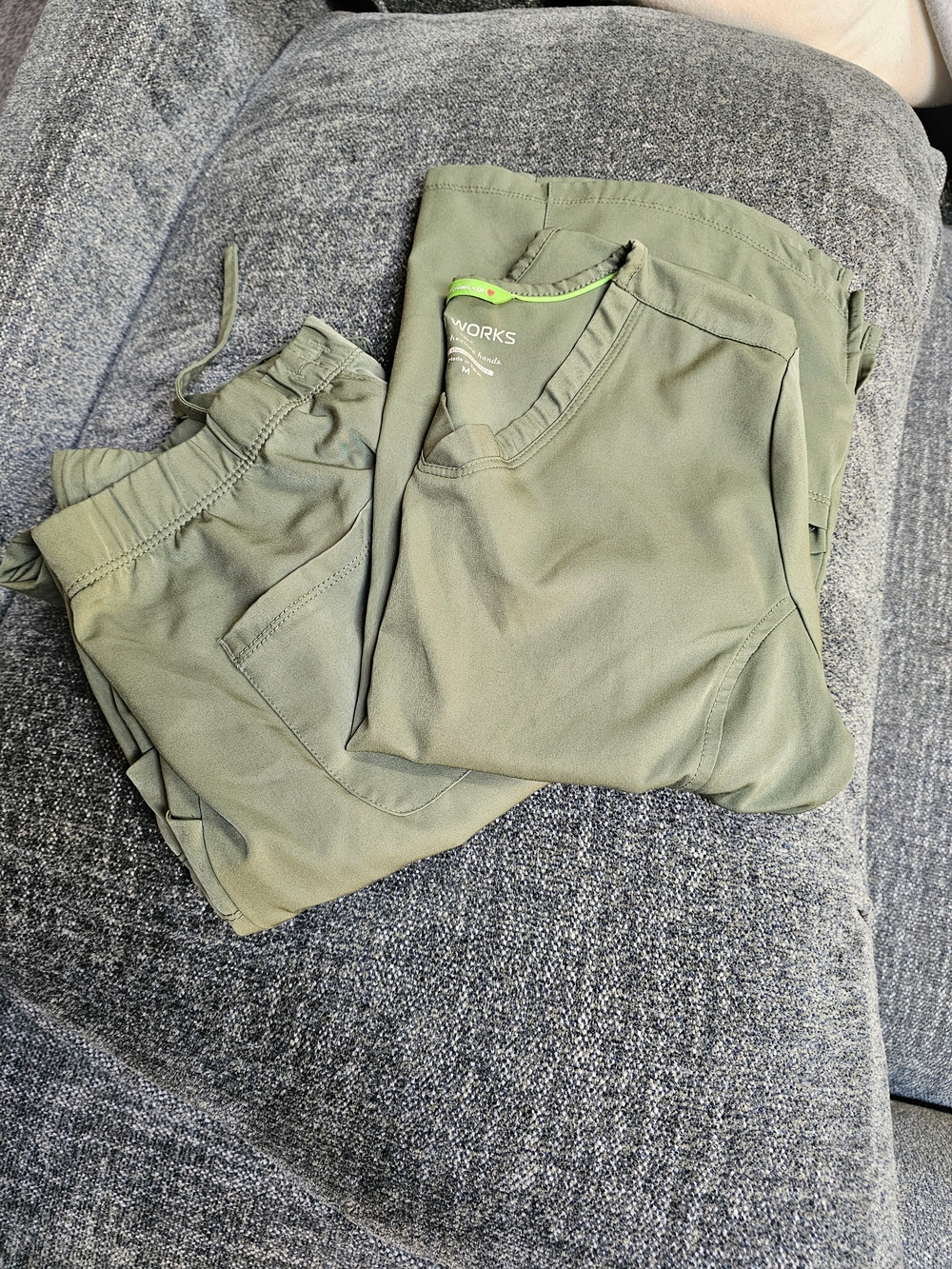Olive/Sage Green Scrub Set - Picture 2 of 5
